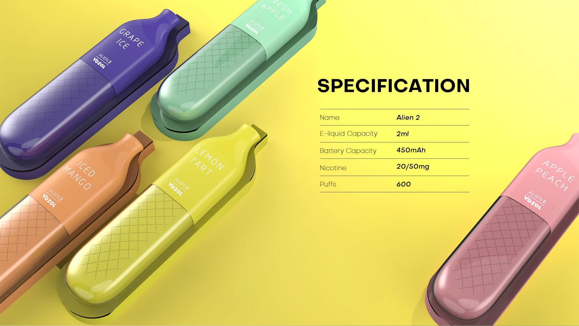 Vozol ALIEN 2 600 Puff Disposable| Wholesale