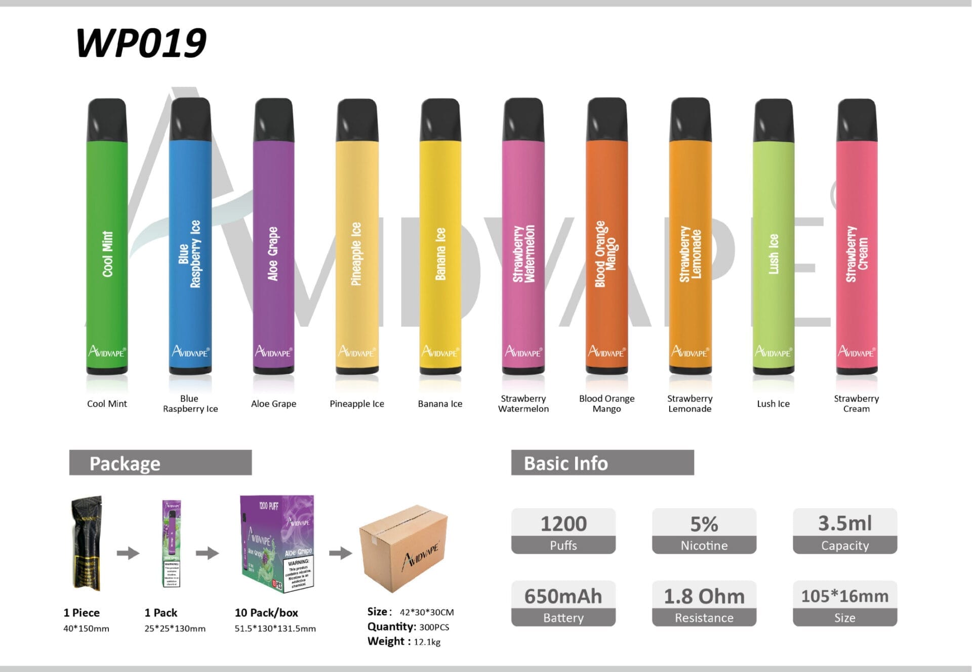 Avidvape WP019 1200 Puff | Wholesale