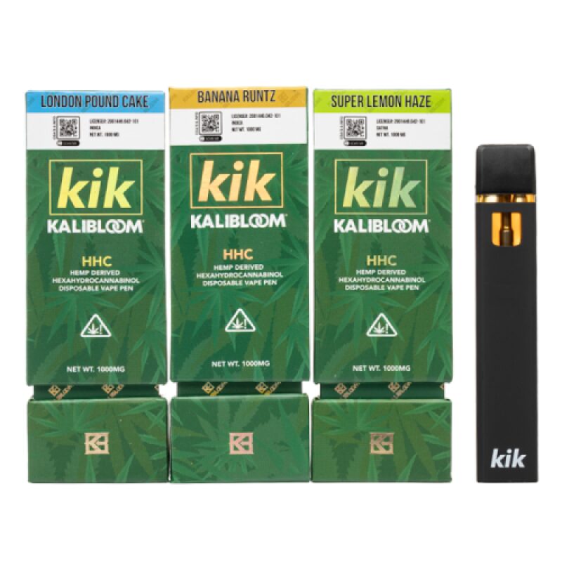 Kalibloom Kik HHC Disposable Vape: 1G HHC, Rechargeable, Juice-Viewing ...