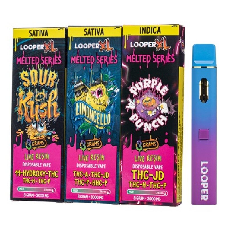 Looper XL Melted Series Live Resin Disposable Vape - 3g THC Blend ...