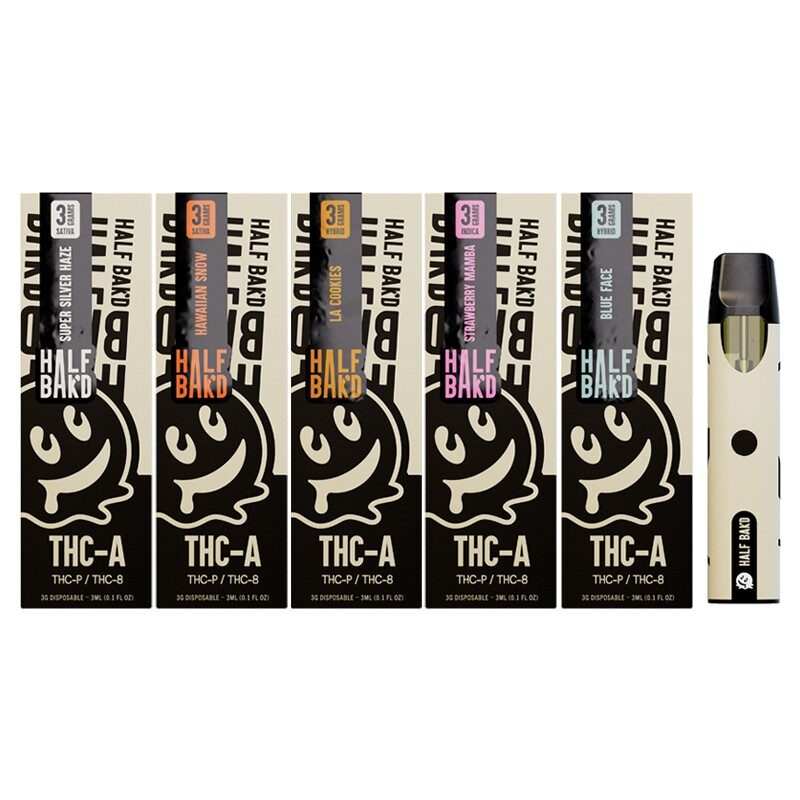 Half Bakd 3G THC Blend Disposable Vape Ergonomic with PreHeat